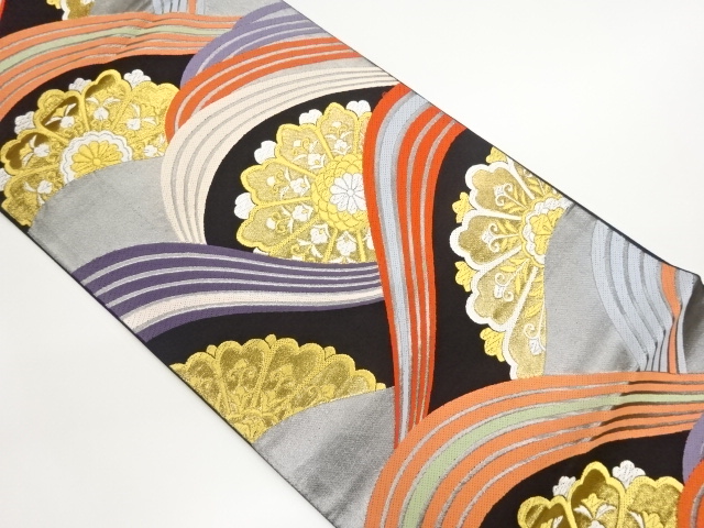 JAPANESE FUKURO OBI / WOVEN FLOWER CREST